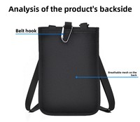 Pochette de voyage portable multifonctionnelle anti-RFID à suspendre au cou, porte-monnaie, porte-billets, sac de protection pour documents en nylon avec fermeture éclair