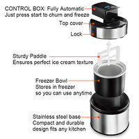 Pembuat Es Krim Mini Digital Rumah Tangga Elektrik 1.5L 12 Tampilan Kustom Stainless Steel Pendingin Air Otomatis Hemat Energi