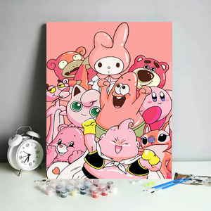 Peinture à l'huile à colorier par numéros, collection d'animaux de dessin animé, vente chaude 2023, peinture décorative, peinture DIY - Product Image 3
