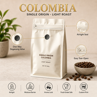 Sachets de café premium à fond barrière, scellés sur 8 côtés, avec fermeture éclair refermable, impression numérique personnalisée, commande à faible MOQ