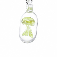 Kalung Liontin Lampwork Lemon Kustom dengan Hiasan Hewan Transparan Bernuansa Pantai untuk Hadiah