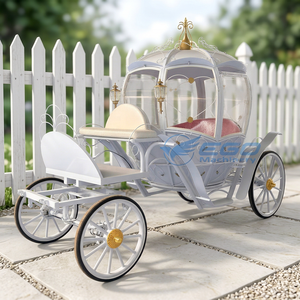 Charrette de mariage personnalisée par une usine professionnelle pour des célébrations uniques, charrette citrouille blanche fantaisie - Product Image 1
