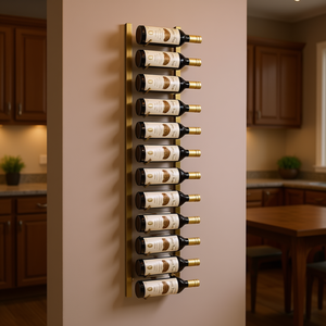 Estante de Pared para Botellas de Vino, Dorado, de Hierro, para 24 Botellas, Resistente al Óxido, Estilo Industrial, Almacenamiento para Bar - Product Image 2