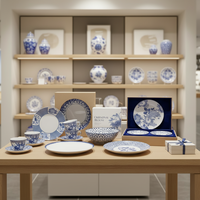 Service de table en céramique vert floral personnalisé pour mariage, assiettes en porcelaine de luxe avec motif d'oiseau, vaisselle de détail pour événements et boutiques de cadeaux