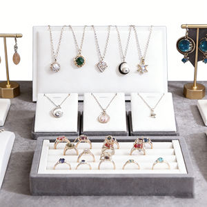 Custom <b>Size</b> Color Jewelry Display Set Combo High Quality PU Leather for Jewelry Display Bracelet Holder <b>Ring</b> Holder - Product Image 4