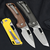 Couteau de poche pliant en acier 14C28N avec manche G10, trou pour le pouce, couteau de camping et de chasse portable EDC avec clip de transport