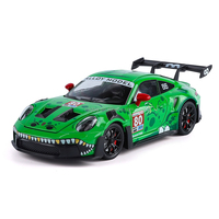 Modèle de voiture en alliage moulé sous pression 1:24, édition peinture dinosaure 911 GT3 RS, avec portes ouvrables, lumières et sons, jouet moulé sous pression
