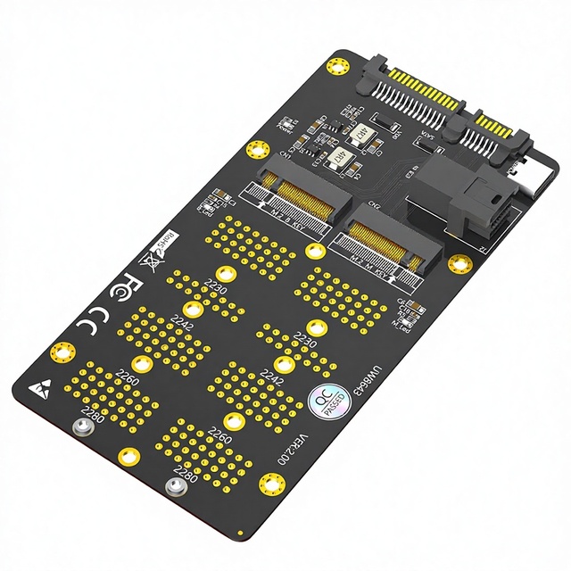 2-in-1 NVMe M2 to SATA3 & AFF-8643 Adapter Card for NVMe SSD-Stock
