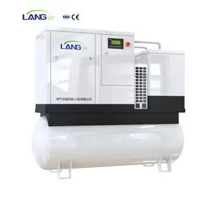 Langair 11kw 15kw 16 bar Compresor de tornillo todo en uno 15HP 20hp Compresores de aire rotativos industriales Máquina para corte por láser