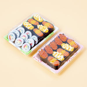 食品グレードのプラスチック製使い捨て丸寿司ボックスでランチコンテナ寿司トレイに行く - Product Image 6