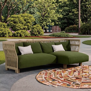 Patio Furniture Set Fabric Outdoor Leisure Sofa Set Outdoor Courtyard <strong>Garden</strong> Rope Liner Shape Sectional Sofas - Product Image 2
