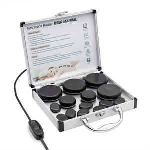 Ensemble de massage aux pierres chaudes avec chauffage Chauffe-pierre de massage portable en aluminium pour SPA - Product Image 1