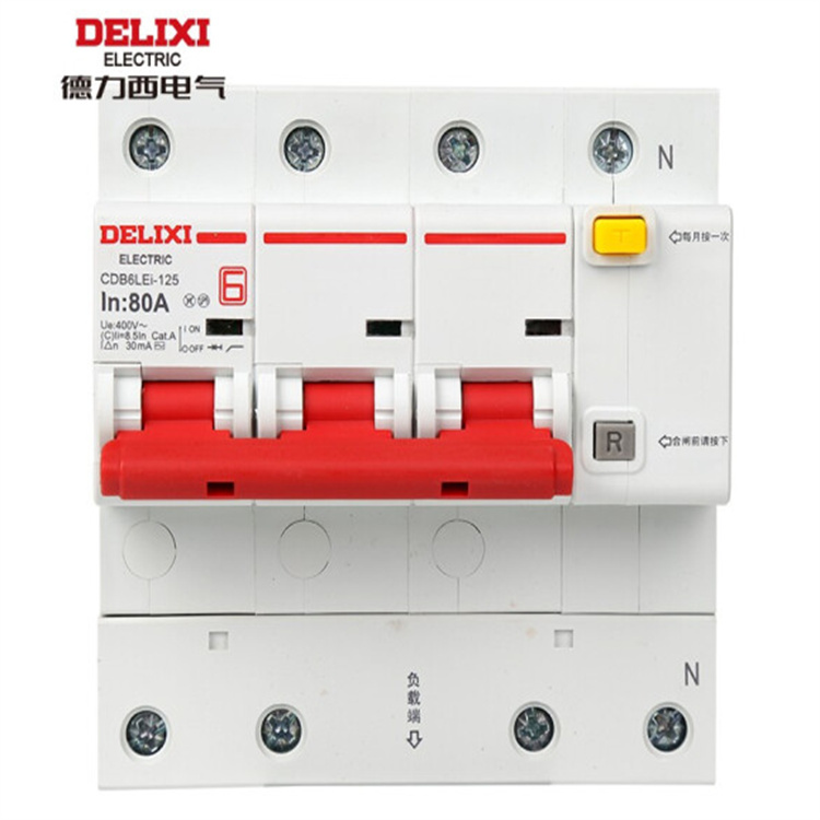 DELIXI Электрический CDB6LEi-125 3P 100A EC перегрузки защита от короткого замыкания защита УЗО цепь