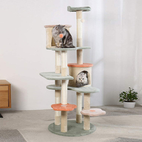Nouveau design de mode à triple plateforme maison pour chat, maison pour chat, cadre d'escalade en flanelle, tour d'arbre à chat coloré, jouet avec coussin