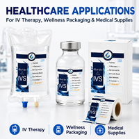 Étiquettes personnalisées pour thérapie IV en soins de santé, autocollantes blanches en BOPP pour sacs, flacons, bouteilles, impression OEM