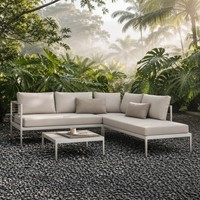 Ensemble de canapés modernes pour l'extérieur, chaise de loisirs, meubles de luxe en teck pour patio, balcon, jardin, imperméable et durable