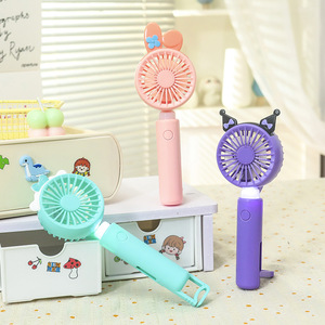 Portable Handheld <b>Fan</b> With Light USB Rechargeable DC Motor 5V 2W Button Control Desk <b>Stand</b> For Kids - Product Image 1