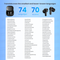 Wooask M3 Language Translator Earbuds,144 langues, dispositif de traduction bidirectionnel en temps réel, pas besoin de WiFi, pour les voyages d'affaires