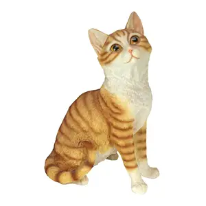 Desain Toscano QM14001 patung kucing purr-fect, warna penuh 7 "Wx5" Dx9.5 "H