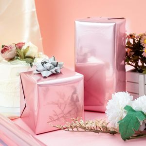 Merture Pink Wrapping <b>Paper</b> <b>Roll</b> 17 In X 16.4 Ft Metallic Solid Color Gift <b>Wrap</b> With Grid Lines For Baby Shower Birthday Wedding - Product Image 6