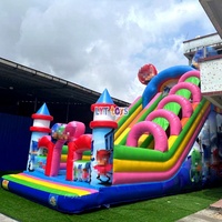 Perosotan Air Tiup Komersial dengan Kolam untuk Anak-anak dan Dewasa, Taman Air Indoor Outdoor, Aqua Park, Perosotan PVC