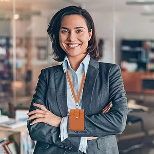 Premium PU Leather Name Card <strong>Driver</strong> License ID Badge Holder With Lanyard for Office Staff <strong>Employee</strong> <strong>Work</strong> Secure Accessory - Product Image 5