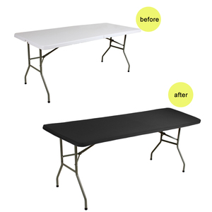 <span class=keywords><strong>Manteles</strong></span> Rectangulares Ajustables <span class=keywords><strong>de</strong></span> 8 Pies, Cubierta Elástica para Mesa Plegable, Reutilizable para Picnic, Camping, <span class=keywords><strong>Fiestas</strong></span> y Eventos al Aire Libre - Product Image 2