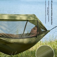 Hamac de camping automatique avec moustiquaire pour deux personnes, idéal pour les voyages en plein air et tente-hamac portable en nylon parachute