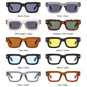 Gafas de Sol Cuadradas con Logotipo Personalizado, Remaches de Moda, Estilo Punk, Lentes Transparentes Color Océano, Protección UV400 para Hombre y Mujer - Product Image 5