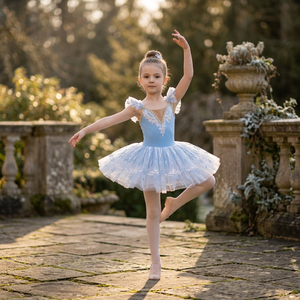 Vestido de Ballet Profesional para Niñas con Estampado de Copos de Nieve, Color Azul Hielo, Disfraz de Princesa para Actuaciones Escénicas, Personalizable - Product Image 3