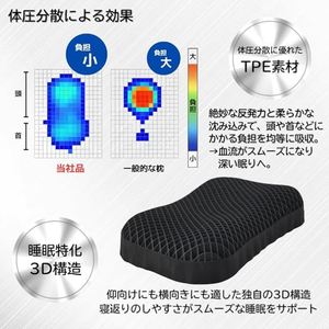 3D Collaborative Developed with Top Athletes for Instant Sleep Tpe Gel <b>Pillow</b> with Original Cover - Product Image 4