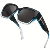 Lunettes de soleil polarisées carrées grand format pour femmes avec protection UV400, monture intégrale pour la conduite et le cyclisme
