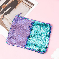 Pochette cosmétique réversible à paillettes changeantes, trousse de maquillage à paillettes, pochette de rangement de voyage à fermeture éclair pour cadeau de fête