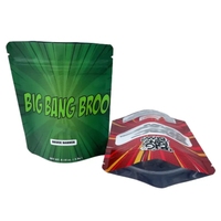 Bolsa de Mylar de 3,5g con forma especial holográfica de arcoíris personalizada, bolsa con cremallera láser, bolsa de pie Ziplock para embalaje de plástico con flores de caramelo