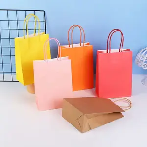 사용자 정의 인쇄 크래프트 종이 토트 백 친환경 파티 패션 쇼핑 가방 포장 종이 가방 핸들
