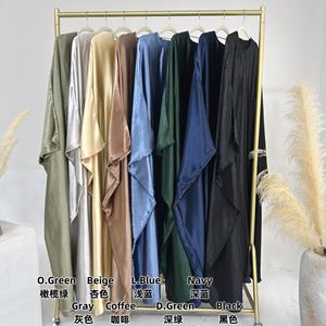 Loriya Venta caliente modesto elegante de talla grande Kaftan vestidos mujeres Dubai musulmán vestido islámico ropa lujo satén Abaya EID - Product Image 4