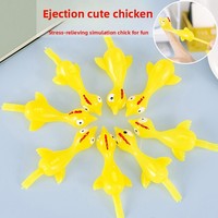 Nouveauté 2025 Jouets anti-stress Fidget Toys en TPR : Catapulte volante collante en forme de dinde, Poulet extensible doux pour les doigts, Lanceur de poussins à lance-pierre