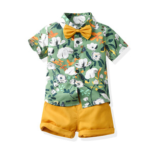 Pantalones cortos florales para niños, camiseta + monos, ropa informal de verano de dos piezas, traje colorido de playa para niños de 6 años - Product Image 6