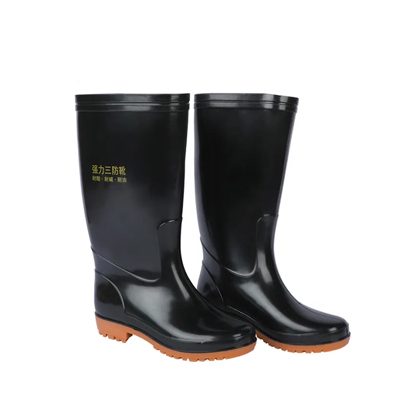 Zapatos y Botas de lluvia impermeables de PVC Botas de lluvia de protección laboral para hombres Botas de lluvia de seguridad duraderas fuertes y resistentes para trabajadores
