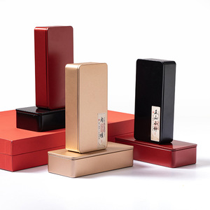 Bán buôn hình chữ nhật kim loại nhỏ hộp trà có thể tái chế tinplate cấp thực phẩm bao bì logo dập nổi trà có thể đóng gói Hộp - Product Image 1