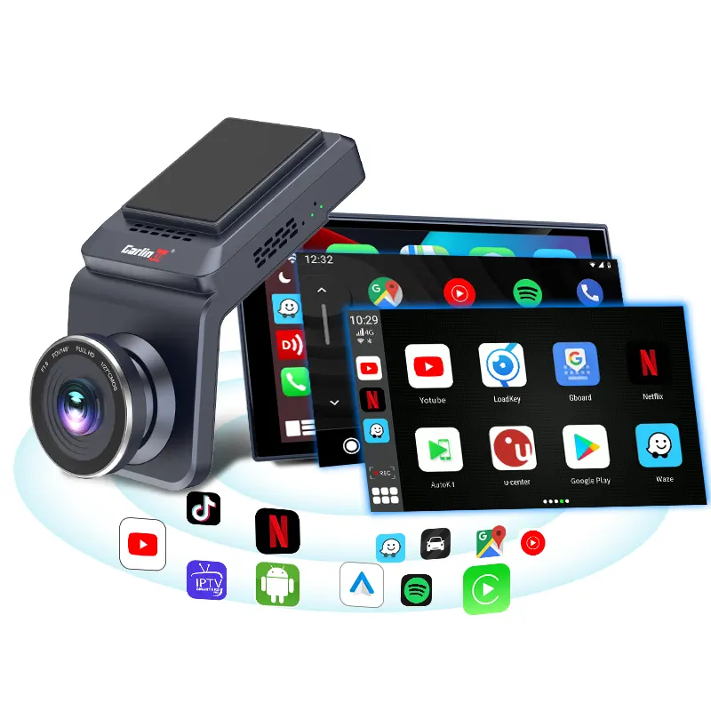 Carlinkit kotak pintar Carplay nirkabel kotak Android Dongle pemutar mobil android auto Carplay Dashcam ai ar dvr catatan mengemudi