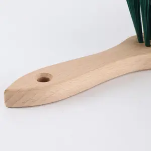 High Quality Wooden Handle Green Stiff Handle Cleaning Brush