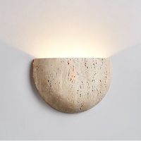 Lampu Dinding LED Modern Travertine Alami Dapat Diredupkan dengan Remote Control CRI Tinggi 90 untuk Ruang Tamu Koridor Balkon Restoran Kafe
