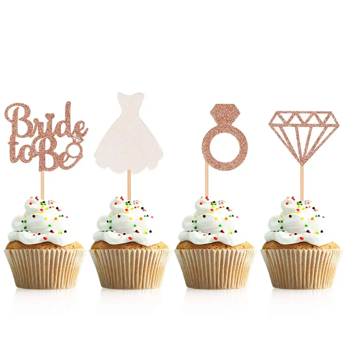 Glitter Pengantin untuk Menjadi Cupcake, Cincin Berlian Pilihan Cupcake untuk Pesta Pernikahan Pertunangan Pengantin