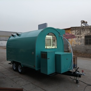 Chariot alimentaire mobile rond personnalisé à pousser à la main avec congélateur de présentation pour la vente de pizzas, de pop-corn et de glaces - Product Image 4
