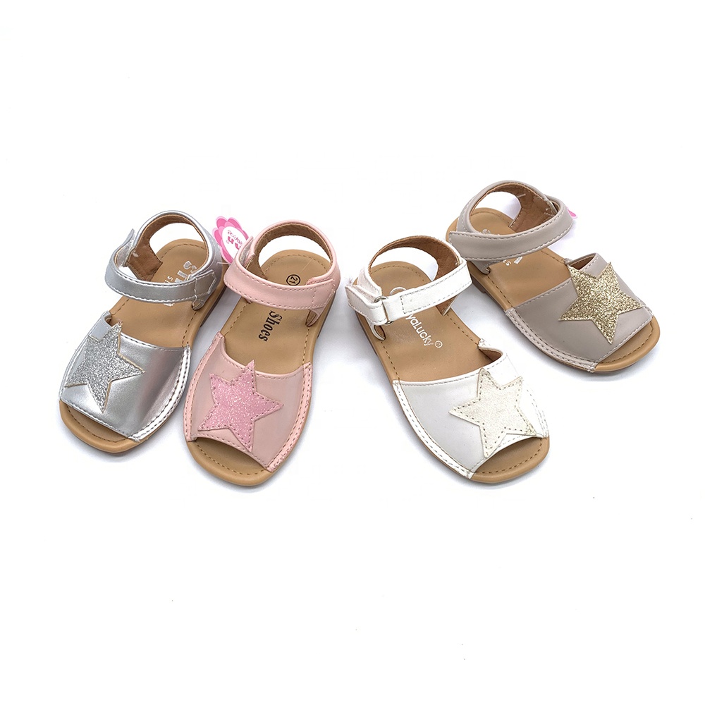 Cheap wholesale flower baby shoes flat sandals for little girls