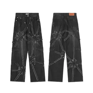 कस्टम जेब गुणवत्ता उच्च Streetwear आकस्मिक ढीला स्ट्रीट शैली प्लस आकार महिला पैंट पुरुषों के लिए