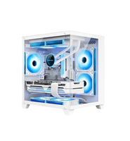 Vente directe personnalisé OEM ODM M-ATX double verre trempé coque d'ordinateur de jeu à vue complète pour les joueurs