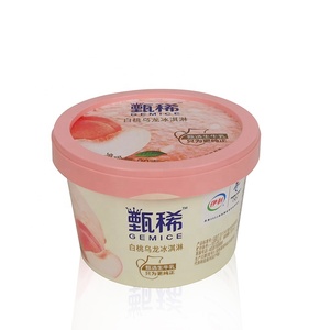 Popular en Oferta <span class=keywords><strong>2021</strong></span>: Envase de Papel para Alimentos con Logotipo Personalizado, Ecológico, de 6oz, 8oz, 12oz, para Gelato, con Tapa y Cuchara - Product Image 4