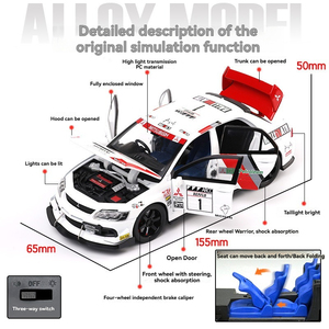 Voitures miniatures moulées sous pression 1:32 revêtement classique EVO 9TH avec portes de retrait son et lumière ouvertes <span class=keywords><strong>super</strong></span> voiture décorer jouets modèles d'ornement - Product Image 3